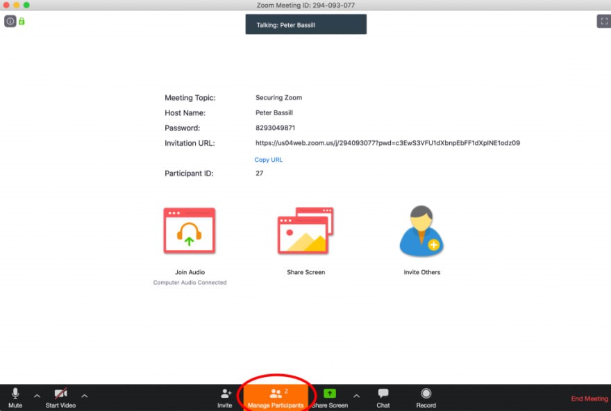 Securing Zoom - Manage Participants